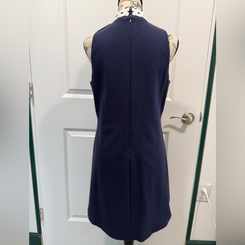 Lilly Pulitzer Navy Dress with White Embroidered Accents - Picture 2 of 8